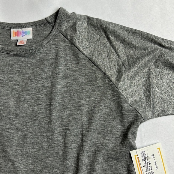 NWT - LuLaRoe Randy shirt - gray with shimmering sleeves - XS - Picture 7 of 7